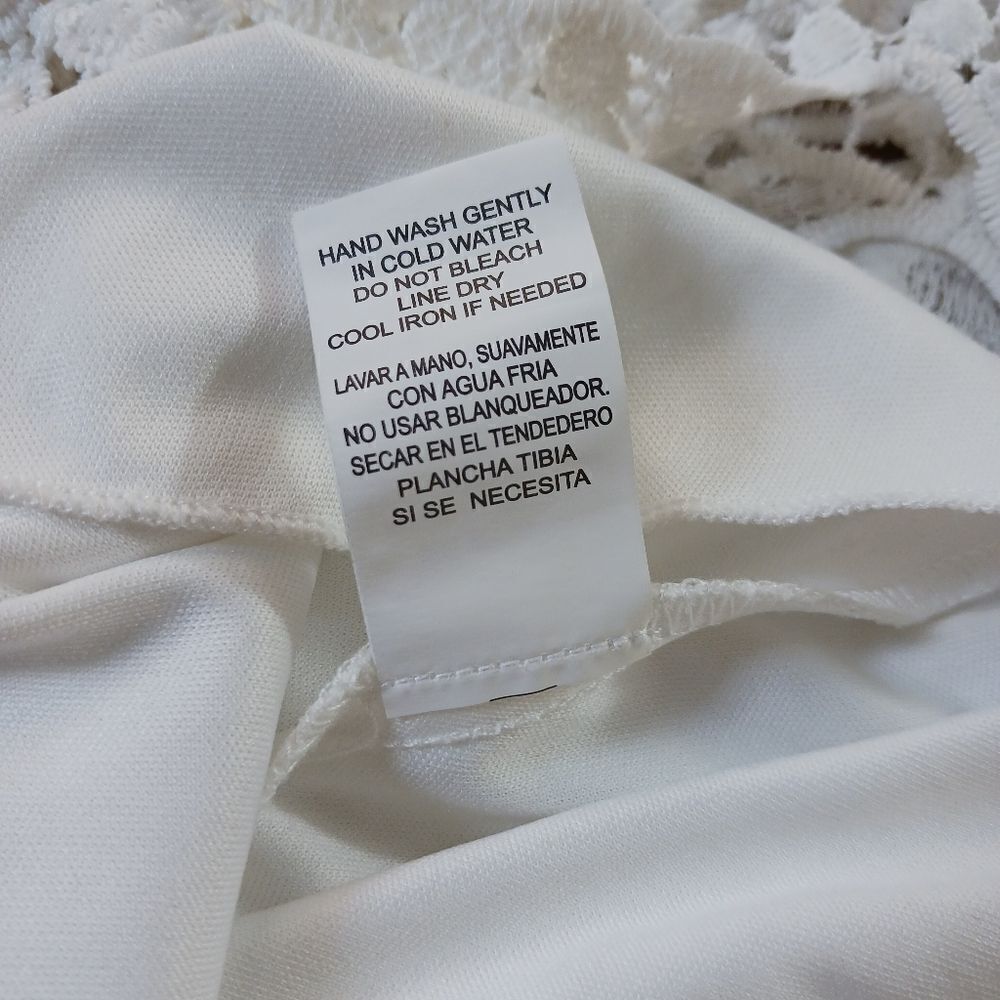CITY STUDIO Mini Dress Crochet Lace Handkerchief Hem Summer Party White Size 9 - Picture 7 of 11